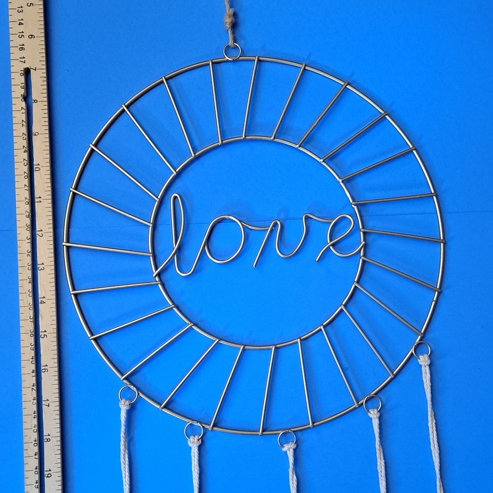 Love Wall Decor Gold Metal Hoop Dream Catcher Wood Beads Boho Tassels‎ - Picture 11 of 12